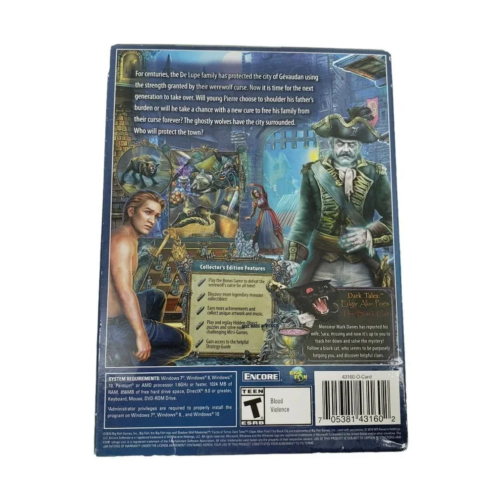 Shadow Wolf Mysteries Video‎ Game Tracks of Terror PC DVD-ROM New